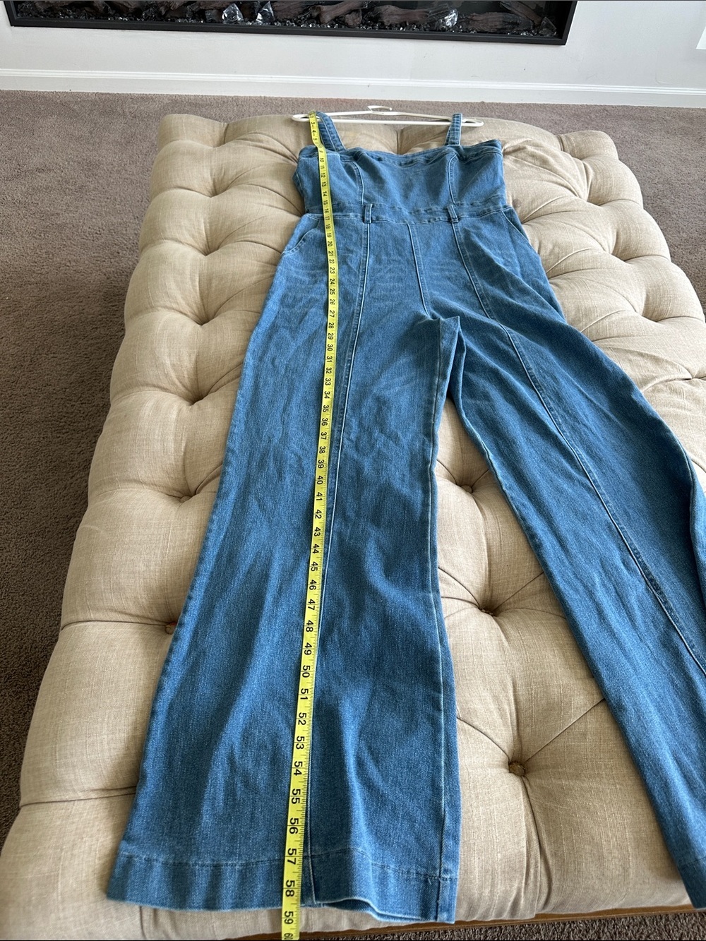 So Me Denim Wide-Leg Jumpsuit in Blue - Picture 6 of 10